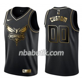 NBA Mænd Trøje Charlotte Hornets Custom Nike Sort Golden Edition Swingman